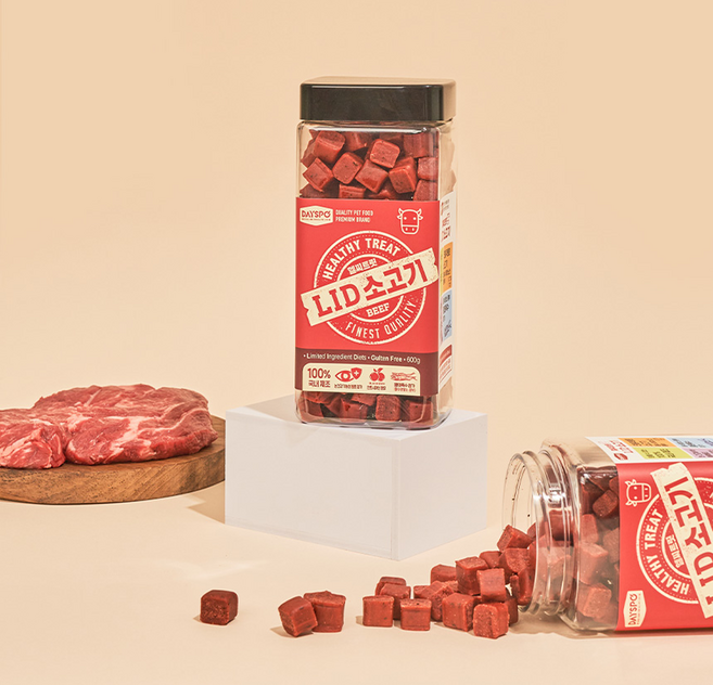 벨버드 더 건강한 큐브져키 강아지간식 600g, 소고기 + 황태 혼합맛, 5개