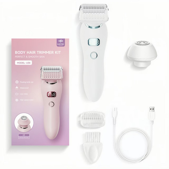 올인원 Tpye-C 여성 제모기 모근제거기 비키니 모근제거기, 화이트