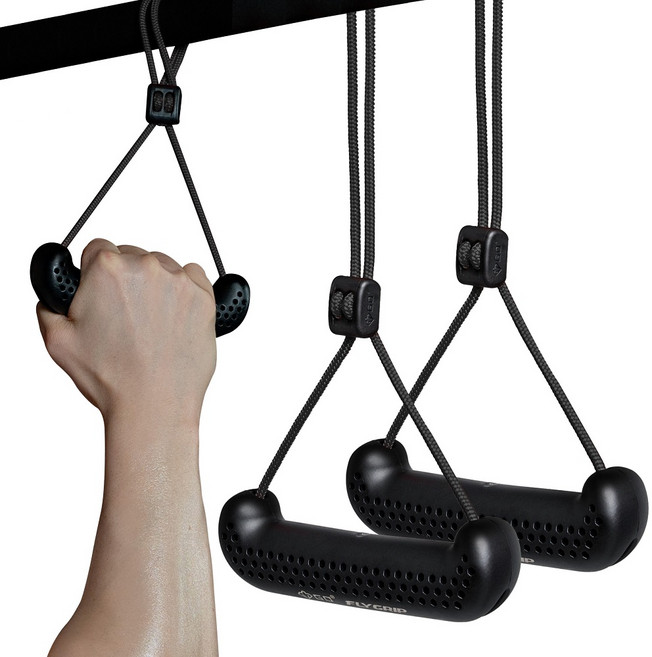 GD 플라이그립 풀업그립 헬스그립 문틀철봉 턱걸이 운동기구 렛풀다운 오버맥스 모스트그립 가정용 풀업바, 플라이그립 블랙 (줄: 블랙), 1개