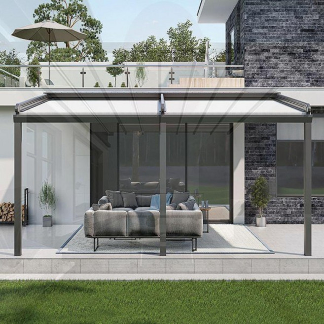 6x5M 접이식 방수 모터형 PVC 원단 개폐식 지붕 차양막(LED 조명 포함) - 파티오 정원 뒷마당 야외 차양용, 03 하얀색