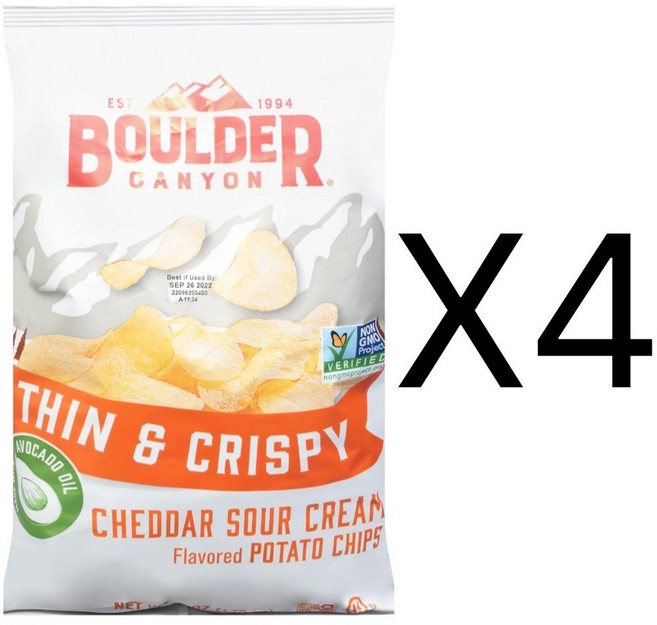 Boulder Canyon 체다 사워크림 포테이토칩 미국 직배송 170g 4개