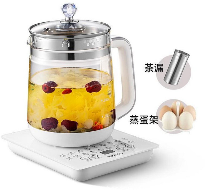 Yaltuu 養生壺 煮茶壺, 美規110V白色濾網蒸蛋架, 1個, 15L
