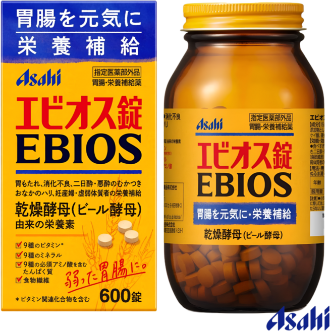 아사히 에비오스 일본 효소 맥주 저온 효모 600정 1200정 2000정, 2개