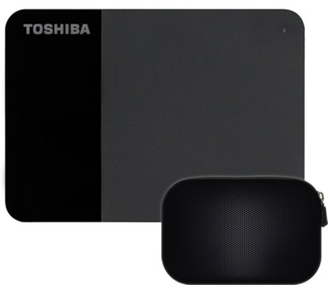 도시바 칸비오 레디 외장하드 + 파우치, 1TB, 블랙