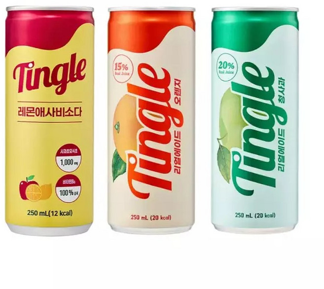 팅글 콤보팩 레몬애사비 리얼에이드 청사과 오렌지 250ml*각6캔 총 18캔, 18개, 250ml