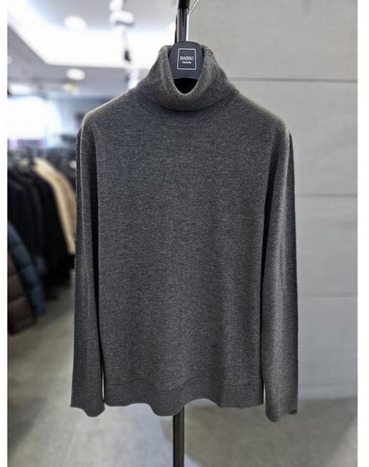 바쏘옴므 남자 겨울 터틀넥 그레이 니트 폴라티 WSATZ4WN08A 449975