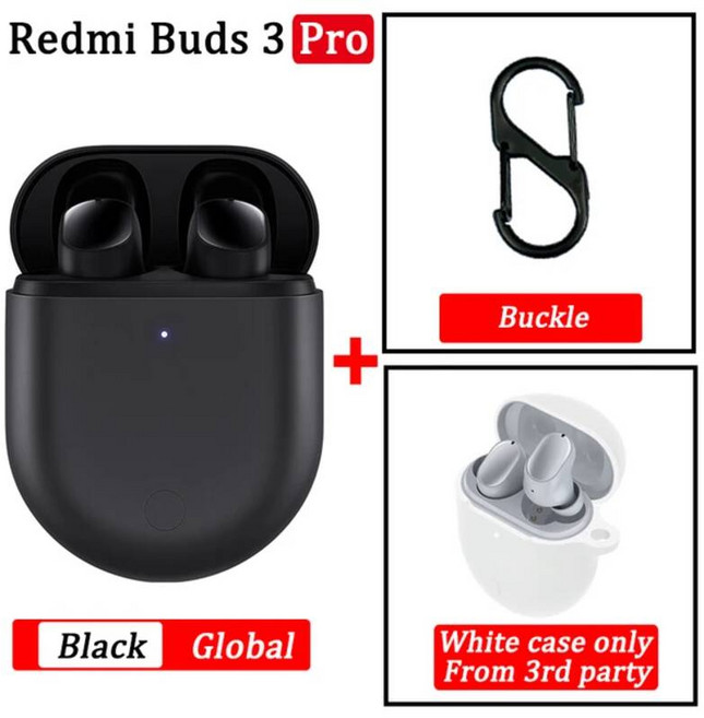 골전도 블루투스 무선 이어폰 샤오미-레드미 버즈 3 프로 에어닷 TWS 레드미 ANC IPX4 K40 노트 10 프로용, BLACK GL n white, 07 BLACK GL n white