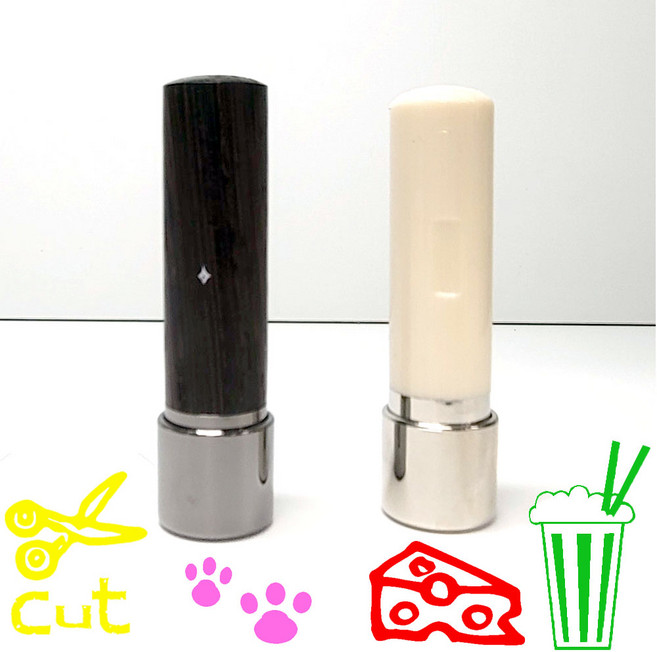 만년5푼도장 스탬프 인조상아 원목도장, 검정, 원목