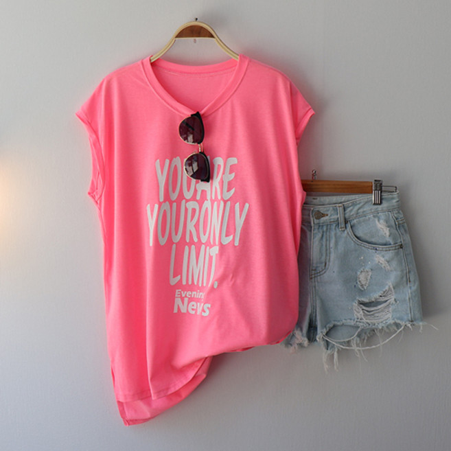 여름 민소매 리미티드 롱 트임 나시