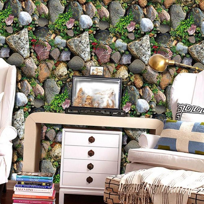 거실시트지 실사벽지 10m 이끼 돌담 스티커 포인트 필름 카페 식당