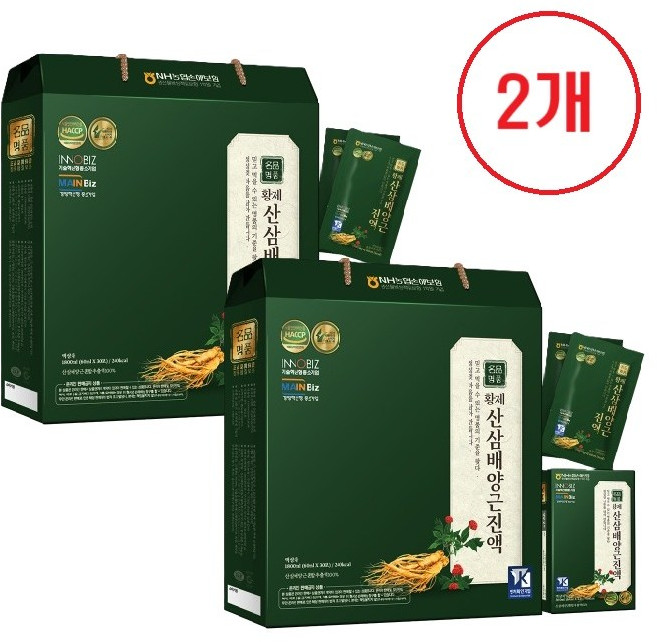 산삼배양근 진액 산양삼 산양 산삼 홍삼 인삼씨앗 명절 감사 선물, 2개, 1.8L
