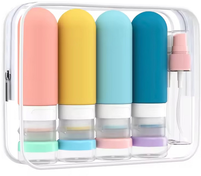 키비코 화장품 실리콘 용기 여행용 공병 세트, 1개, 레인보우