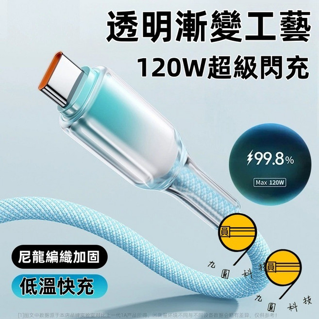 多功能充電線 伸縮線 數據線 適用 Type C 安卓 Micro Usb 三星 SAMSUNG 短線 快充線 閃充線, 冰晶線-USB-蘋果接口-藍色-2米, 1個