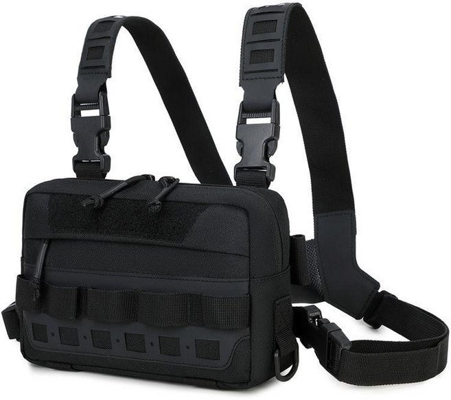 瑪薩威多功能男士斜挎包 運動機車包 摩托包 騎行包 戰術包, 黑色