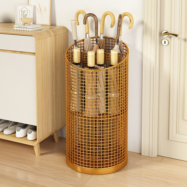 어더나 우산꽂이 원형 디자인 소형 1인가구 필수템 현관 수납, 골드, 1개
