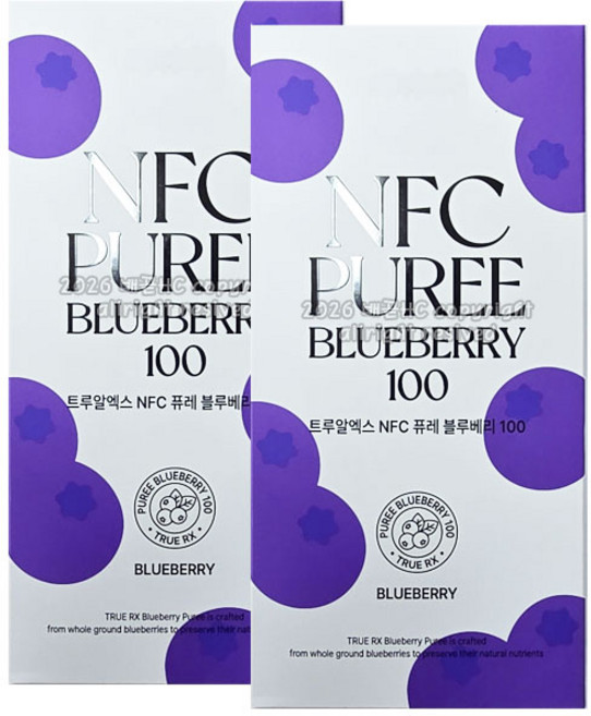 트루알엑스 NFC 고함량 블루베리 퓨레 100% 하이부쉬블루베리 안토시아닌 14포, 2박스, 266g