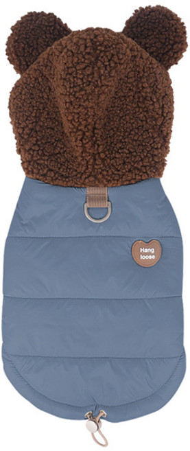 강아지패딩 조끼 곰돌이 강아지옷 강아지겨울옷 애견의류, 1개, 블루