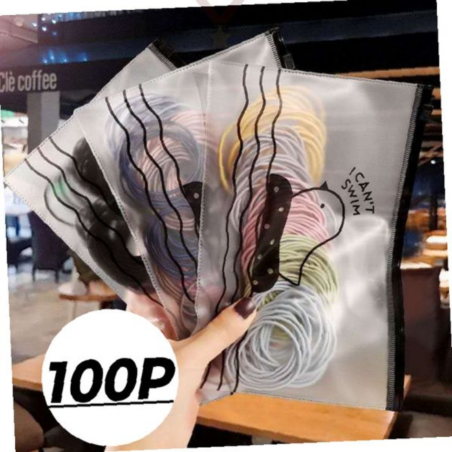 투명 실리콘 머리끈 고무줄 헤어밴드 묶음 헤어타이 탄력 내구성 대용량 일상용