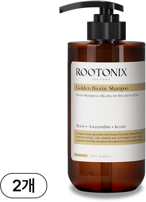 루토닉스 탈모 단백질 비오틴 볼륨 비듬 샴푸, 2개, 500ml