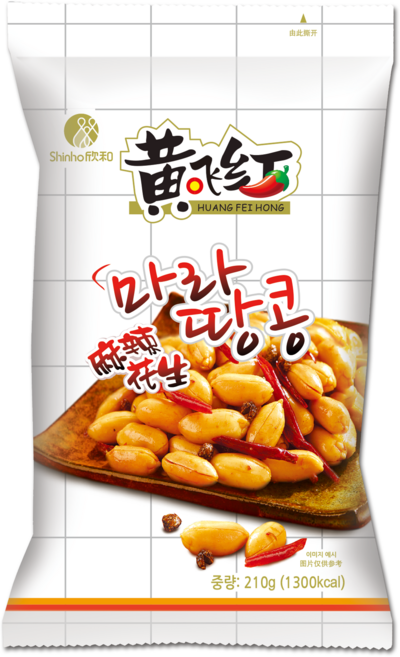 복원 황비홍 마라땅콩 안주 과자 땅콩스낵 간식 210g, 4개