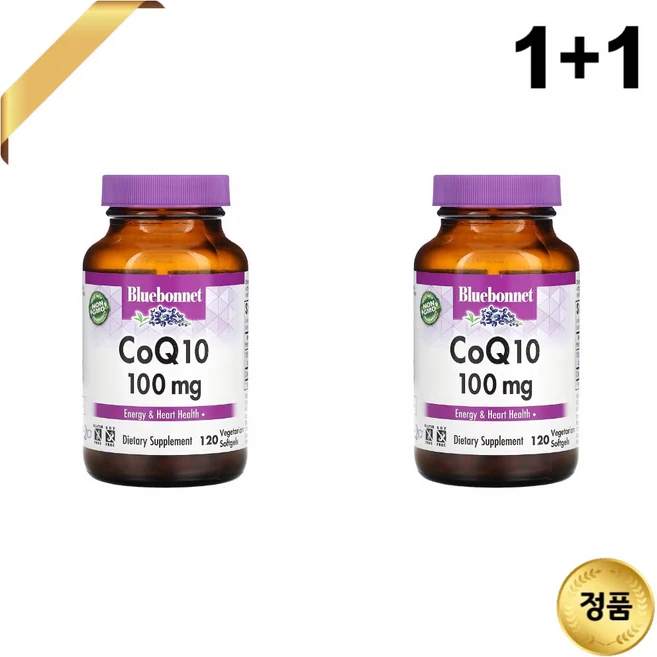 1+1 블루보넷 뉴트리션 코엔자임Q10 100mg 120 소프트젤 비타민E 토코페롤, 120정, 2개 - 쿠팡