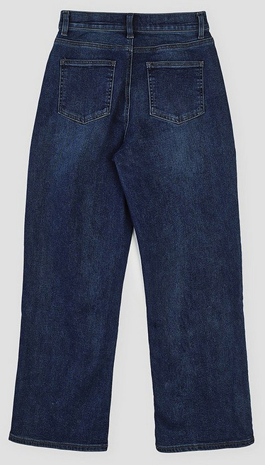 클라비스 여성용 스판데님 기모 와이드핏 팬츠