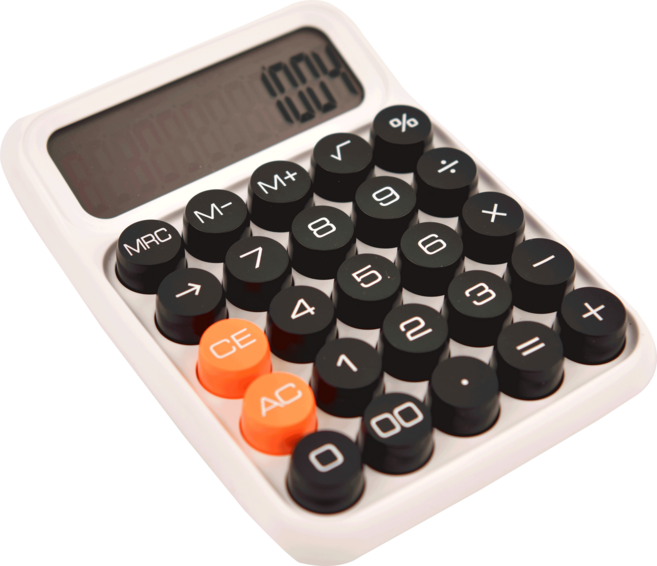 프라홈 레트로 기계식 소형 전자 계산기 키보드 키캡 청축, 단색 세로형 화이트