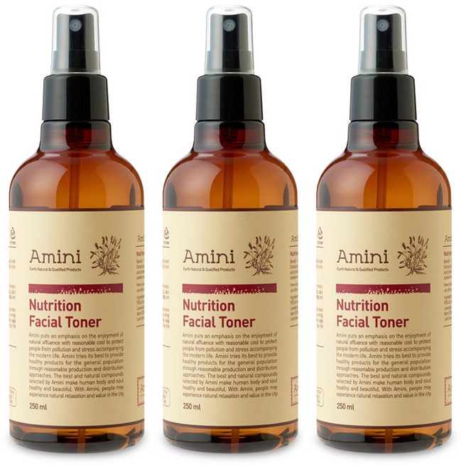 아미니 뉴트리션 페이셜 토너, 250ml, 3개