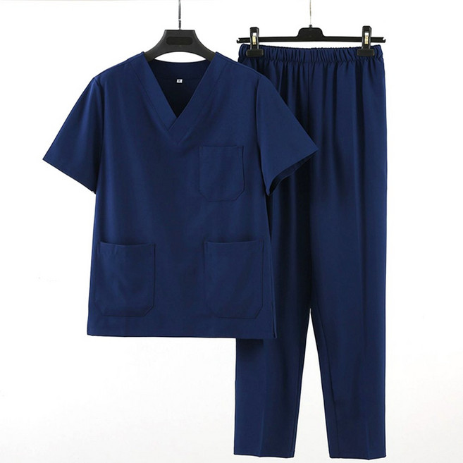 2가지 컬러 스판 수술복 스크럽복 유니폼 세트 실습복 간호복 간호사복