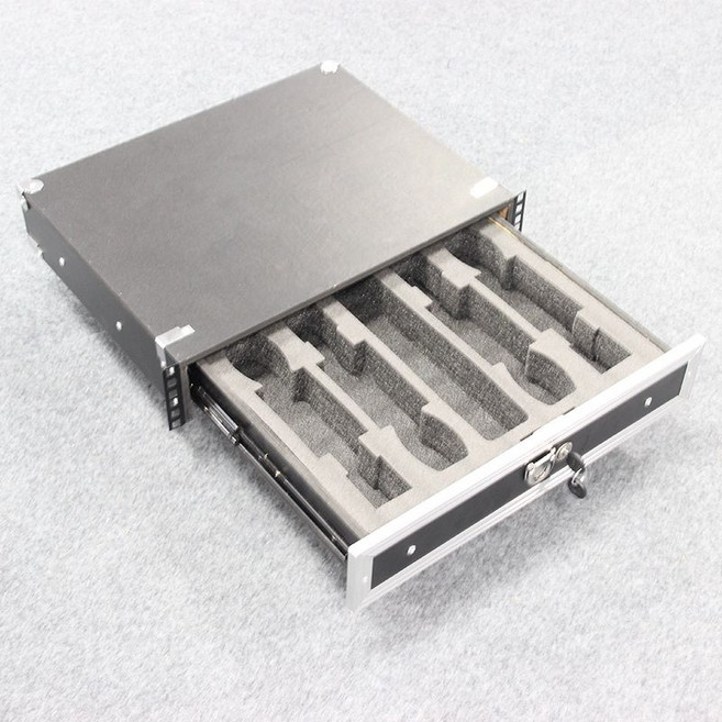 원목 마이크 서랍 보관함 3U 장비 속면 캐비닛, 2U 나무 4 손잡이, 기본 모델명/품번