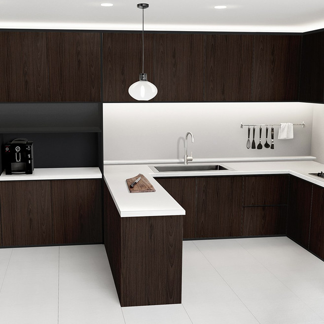 [국내제작] 큐브프레임 싱크대문짝 교체 씽크대문짝 싱크대도어 제작 디럭스, 비잔티움월넛무광