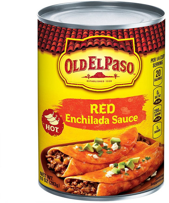 Old El Paso Red Enchilada Sauce Hot 올드 엘패소 레드 엔칠라다 소스 핫 10oz(283g) 10팩, 283g, 1개