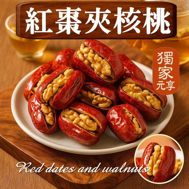 元享堂 紅棗夾核桃, 1個, 紅棗夾核桃(獨立包裝)40g