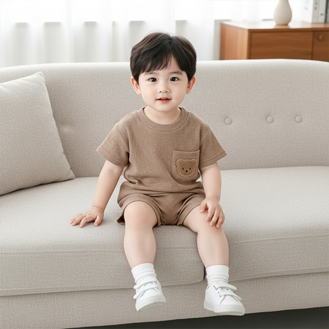 몽실이 골지베어 반팔 상하복 여름 외출복 유아 여아 남아