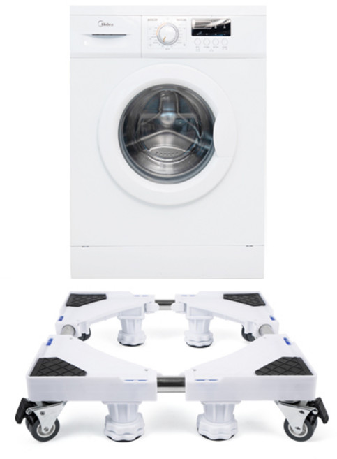 ZIO-BIZ 세탁기 건조기 받침대 8발 프레임 이동형 / 가전 냉장고 드럼세탁기 통돌이세탁기 받침대 거치대 수평기장착 확장가능 수평조절 높이조절 미끄럼방지 층간소음방지 소음흡수, 1개