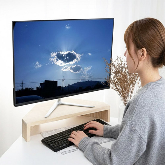 쟈꾸러미 듀얼 컴퓨터 1단 선반 받침 TV거치대, H85