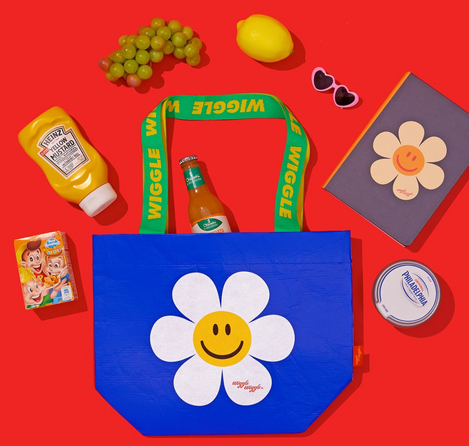 [위글위글] 타포린백 에코백 리유저블 쇼퍼백(S) - Smile We Love Blue 357848