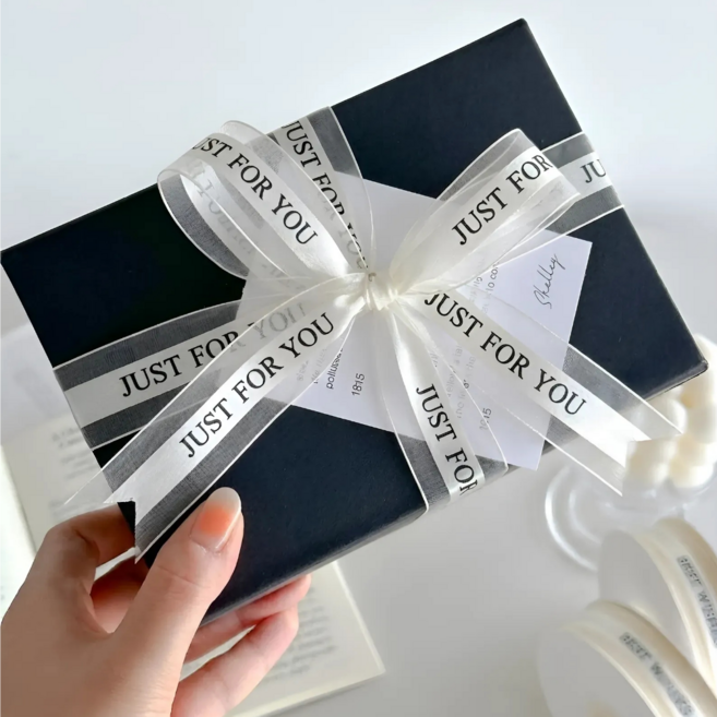 제이스디 선물 포장 리본끈 쉬폰 리본 부자재 포장끈, 1개, 36m, 화이트