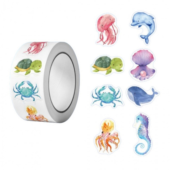 500매입 바다 생물 스티커, 1세트, 혼합(S6100) 500PCS