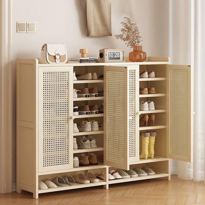 대용량 현관 신발장 아파트 신발장 원룸 신발장 수납장 간편형, 7단, 화이트 (4도어)