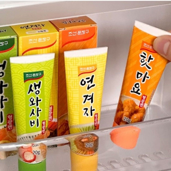 리얼한 소스모양 형광펜 / 와사비 핫마요 연겨자 랜덤 1개 chl18914GG, 단일