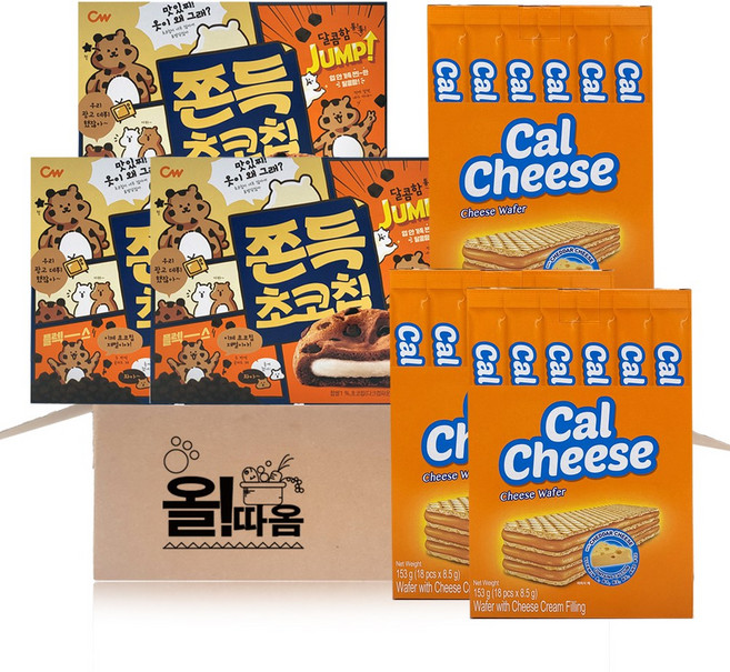 인기간식 2종 6입 기획세트 12호(청우 쫀득 초코칩쿠키 3개 +칼치즈웨이퍼 3개)