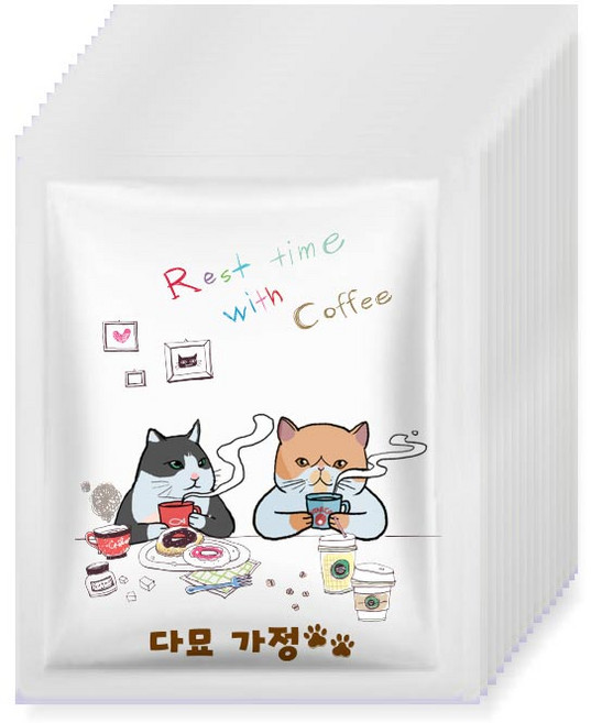 지오모티브주문제작 컬러300장 드립백 커피백 봉투 인쇄 만들기 포장지(컬러배경50%이하), 미듐(100×120), 노루지 화이트 무광, 단면(컬러배경 50%이하)