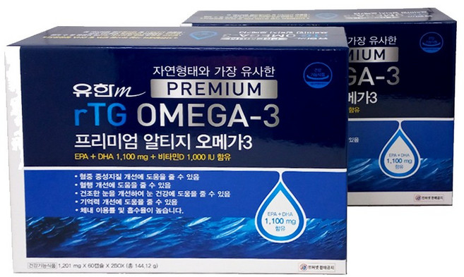유한m 유한메디칼 프리미엄 알티지 오메가3 120캡슐, 1개, 1정
