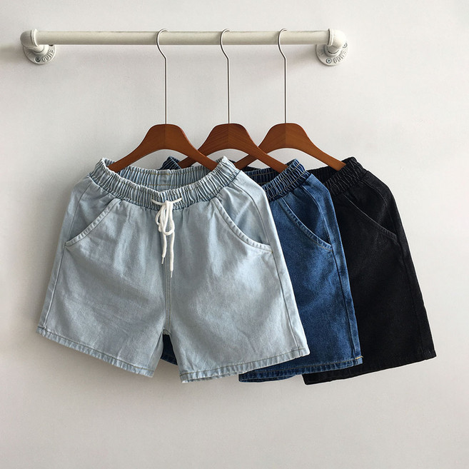 [벙커] 남자 여름 4부 밴딩 데님 쇼츠