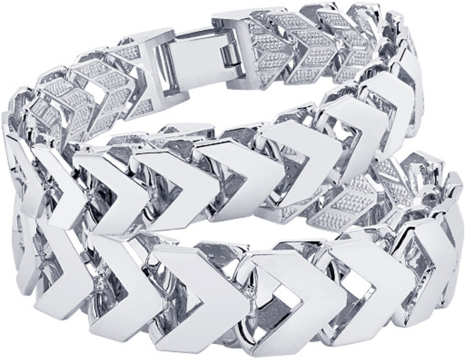 [골드팡] 14k 럭셔리어스 브이체인 커플팔찌