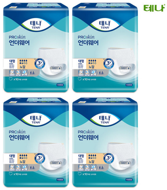 테나 언더웨어 팬티형 노말 성인용기저귀, 대형, 40매, 1박스