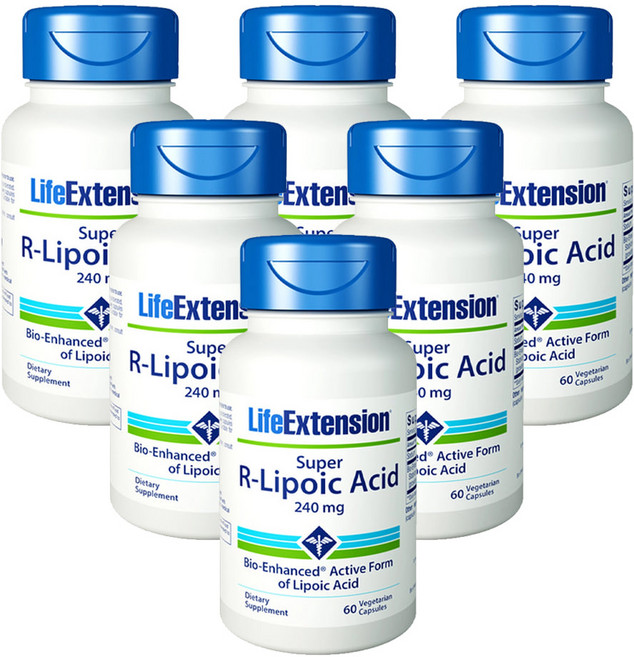 라이프 익스텐션 (Life Extention) 슈퍼 R- 리포산 240mg 60 베지캡슐 X 6개, 60정, 1세트