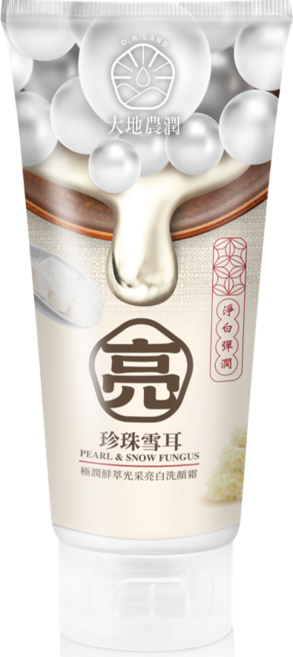 O.N LAND 極潤鮮萃珍珠雪耳光采亮白洗顏霜, 1個, 100ml