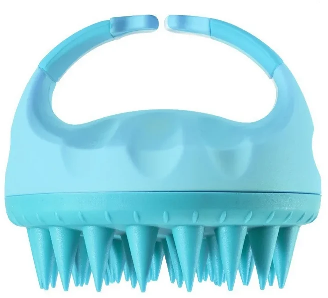 샴푸 헤드 두피 마사지 브러시 실리콘 부드러운 피부 친화적 인 헤어 워싱 빗 스파 뷰티 도구 살롱, 05 blue